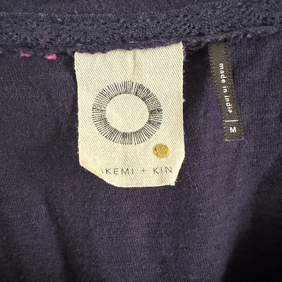 Anthropologie Akemi & Kin Salma Navy Blue Cold Shoulder Top - Picture 5 of 7